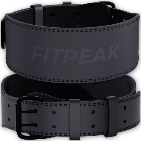 FITPEAK トレーニングベルト 【プロ仕様の本牛革】 パワーベルト 筋トレ 腰 ベルト ウェイトリフティング フルブラック