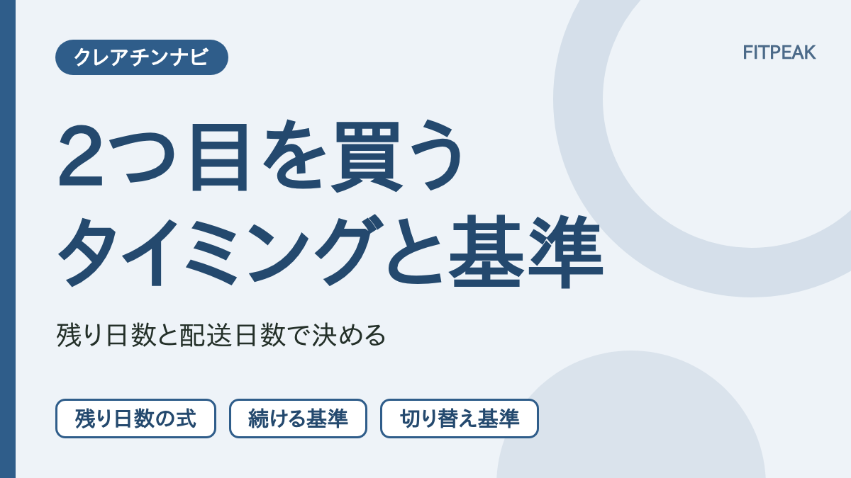 クレアチンの2つ目を買うタイミングと、続けるか切り替えるかの基準を示した文字の図解