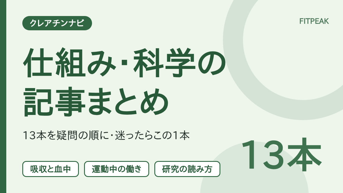 【まとめ】クレアチンの仕組み・科学の記事13本｜疑問の順に読む案内