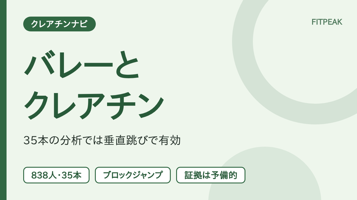 【35本の試験を整理】クレアチンはバレーボールに役立つ？ジャンプへの影響と注意点