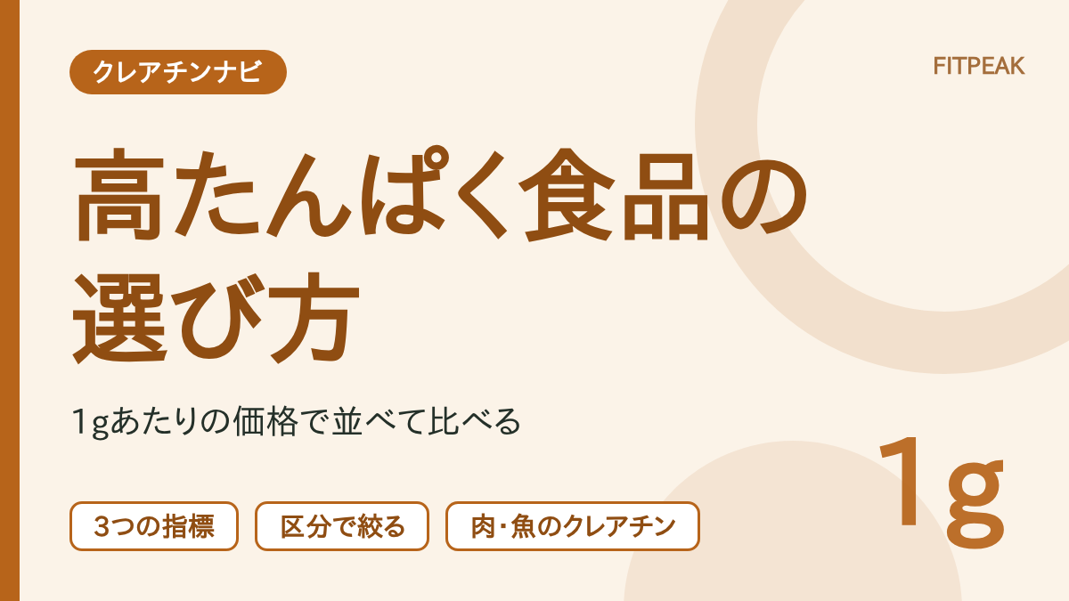 高タンパク食品コスパランキングで、たんぱく質1gあたりの価格を軸に食品を選ぶ手順を示した図解