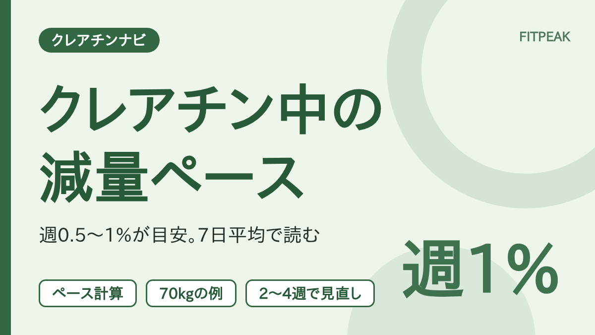 【週0.5〜1%】クレアチン中の減量ペースは？体重70kgの週数と1日の調整量