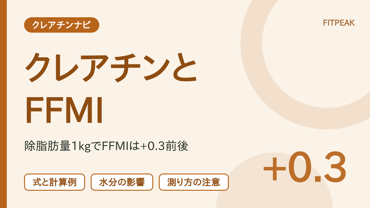 【1kg増えるとFFMIは+0.3】クレアチンでFFMIは上がる？水分の増加と測り方の注意