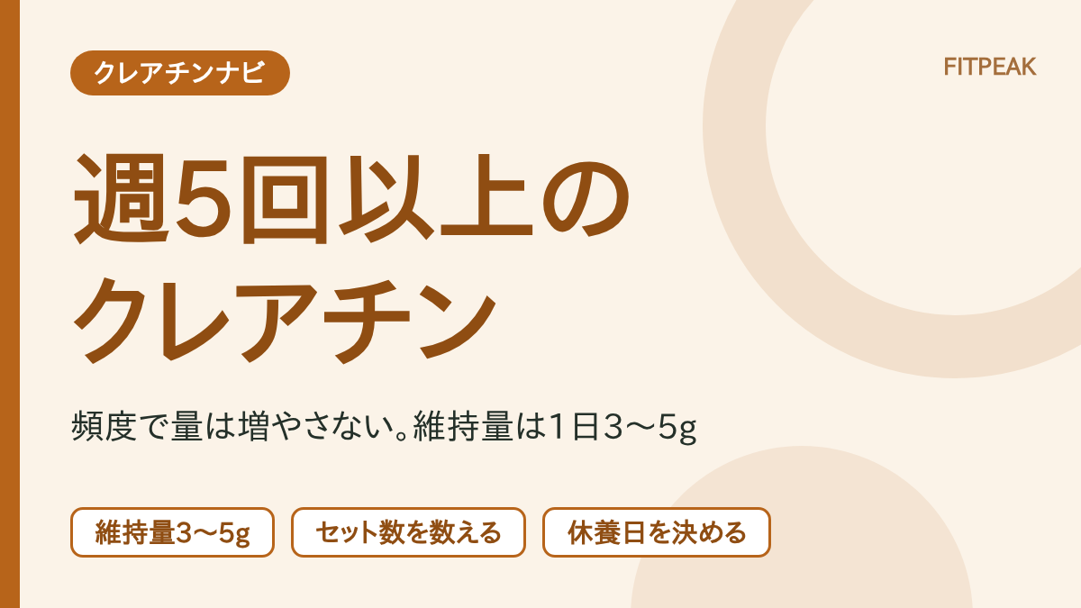 【量は増やさない】週5回以上のハードな人のクレアチンは？1日3〜5gと休養日の考え方