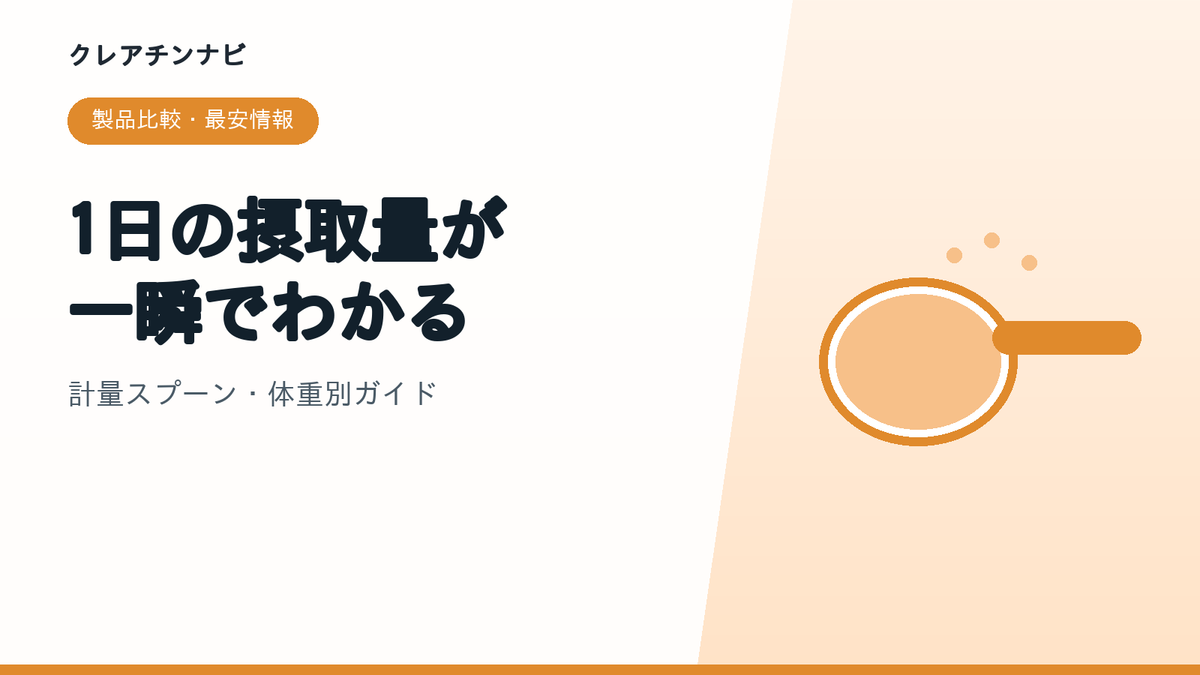 1日の摂取量が一瞬でわかる。製品比較・最安情報。計量スプーン・体重別ガイド