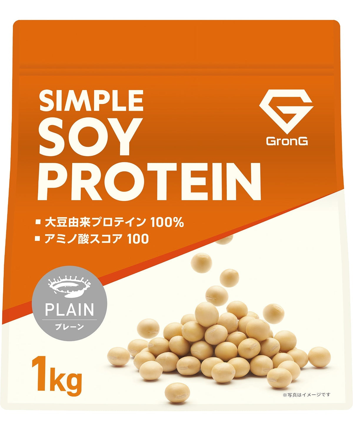 GronGシンプルソイプロテイン3kgのパッケージ