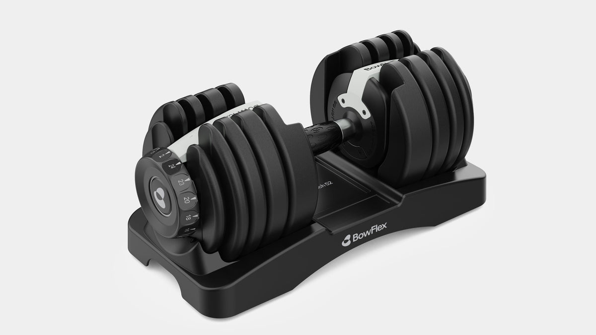 BowFlex Results Series DB52-21 SelectTech 可変式ダンベル 収納トレイに載せた状態