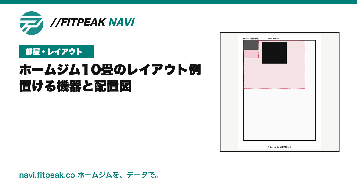 ホームジム10畳のレイアウト例|置ける機器と配置図