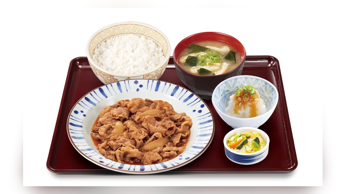 【すき家】おろしポン酢牛皿定食並盛のたんぱく質は25.9g。96品中54位