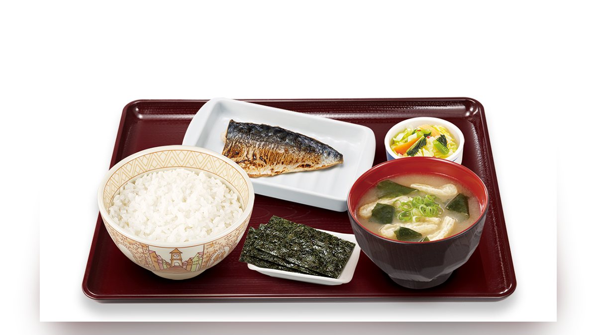 すき家のさば定食並盛の写真（公式サイトより）
