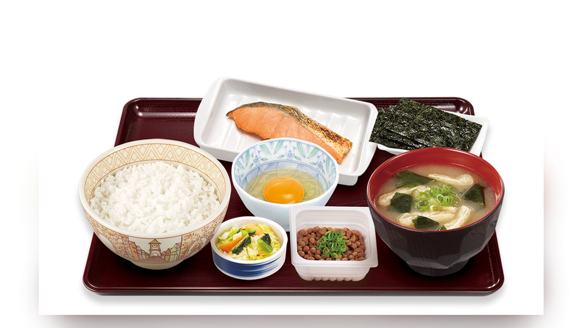 すき家の鮭・納豆定食並盛の写真（公式サイトより）