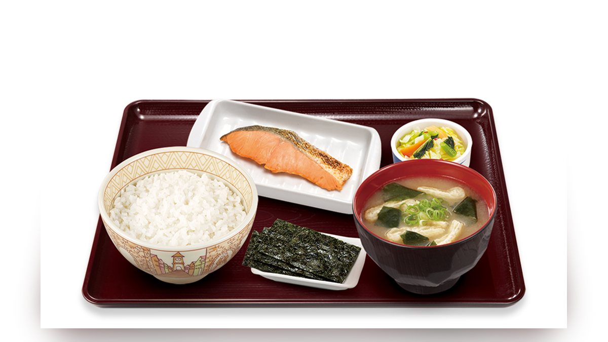 すき家の鮭定食並盛の写真（公式サイトより）