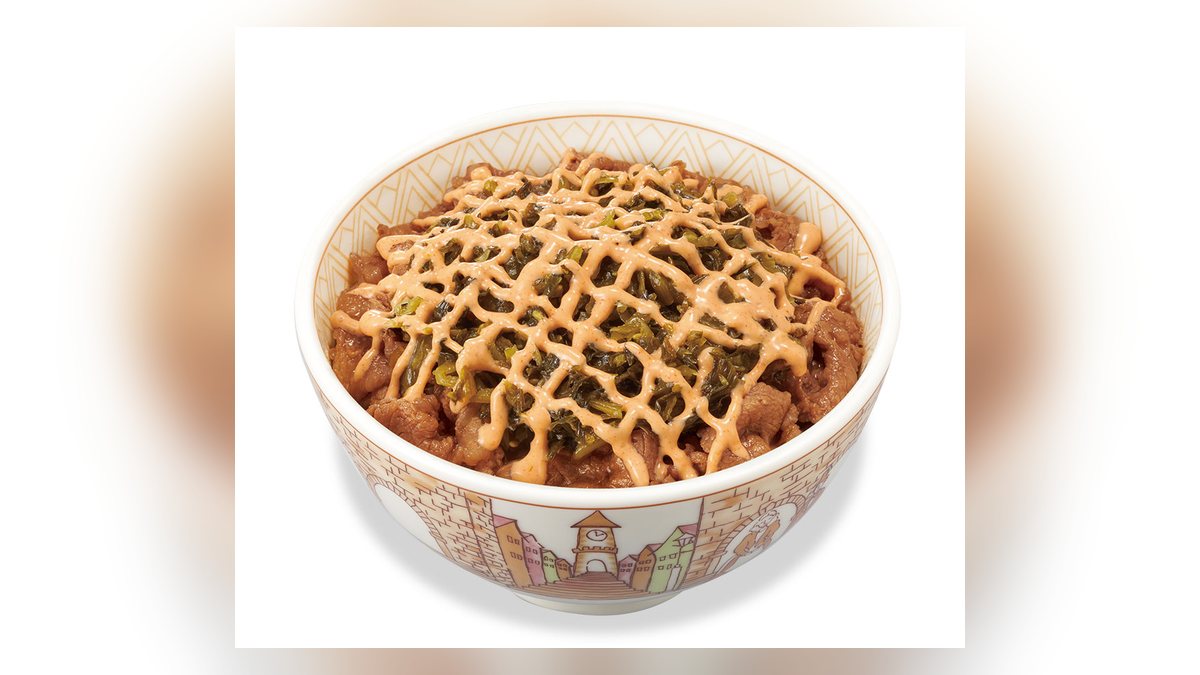 すき家の高菜明太マヨ牛丼並盛の写真（公式サイトより）