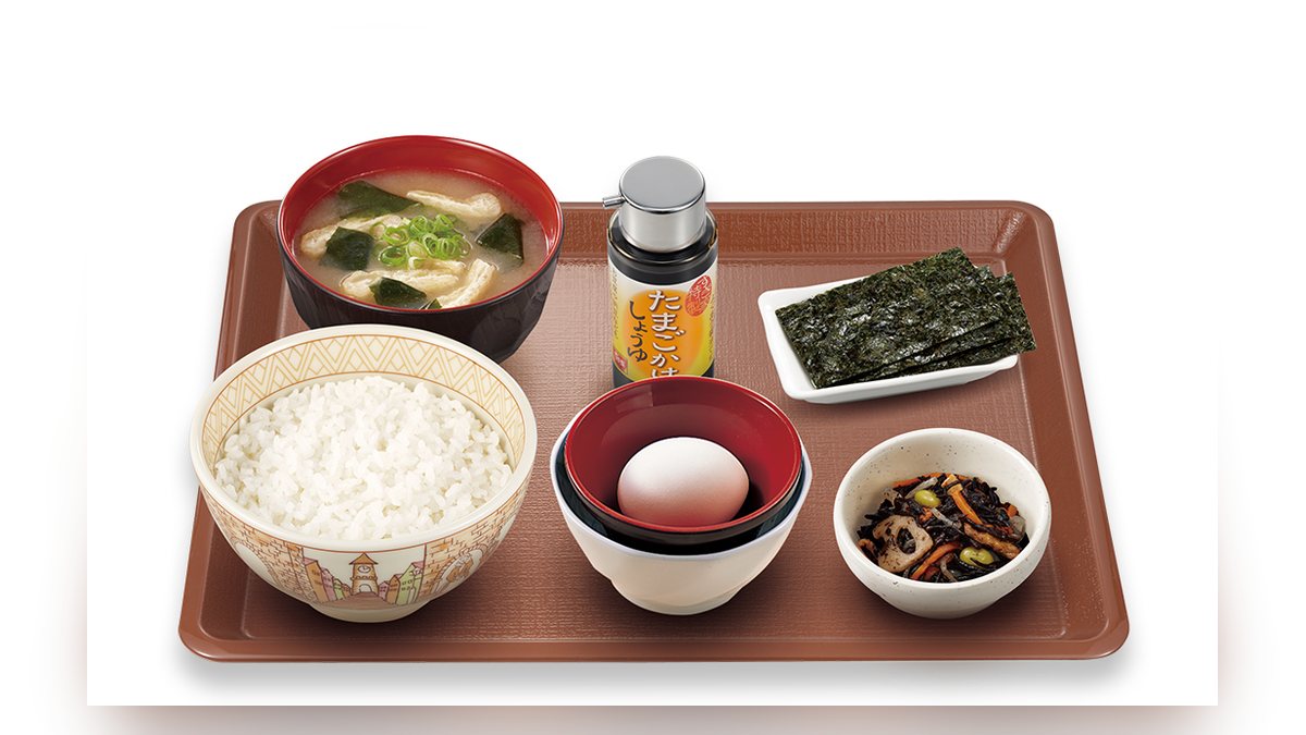 すき家のたまかけ朝食並盛の写真（公式サイトより）