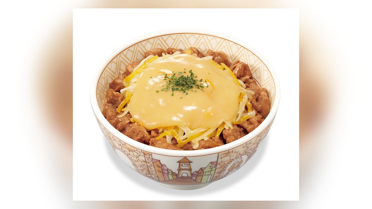 すき家のとろ~り3種のチーズ牛丼並盛の写真（公式サイトより）