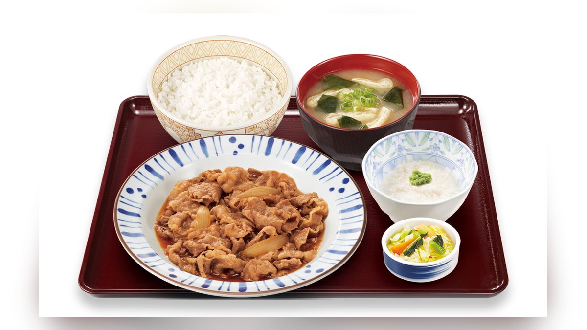 すき家の山かけとろろ牛皿定食並盛の写真（公式サイトより）