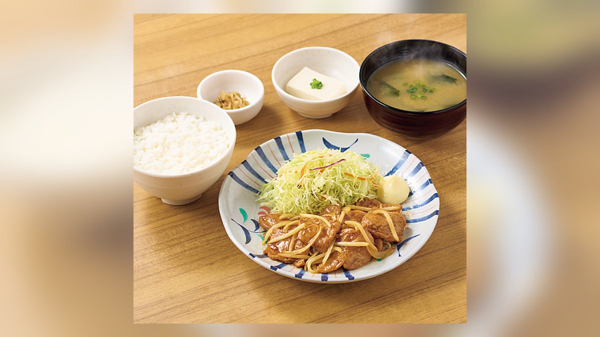 【やよい軒】大豆ミートのしょうが焼定食白米はたんぱく質21.5g。48位