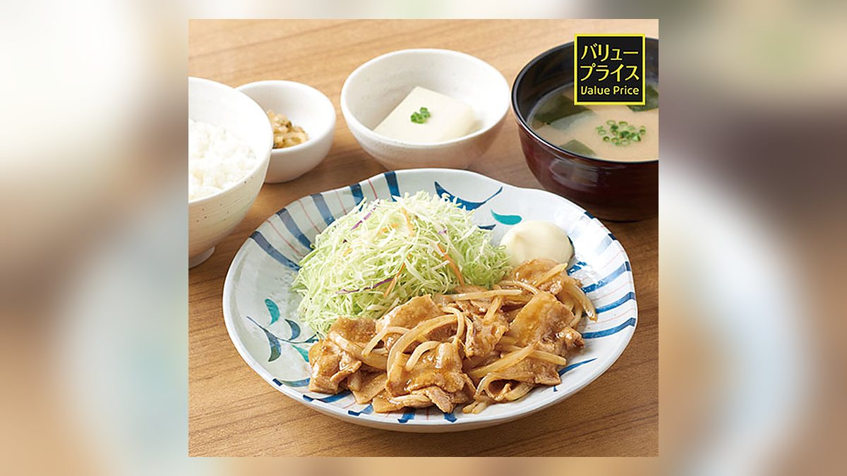 やよい軒のしょうが焼定食白米の写真（公式サイトより）