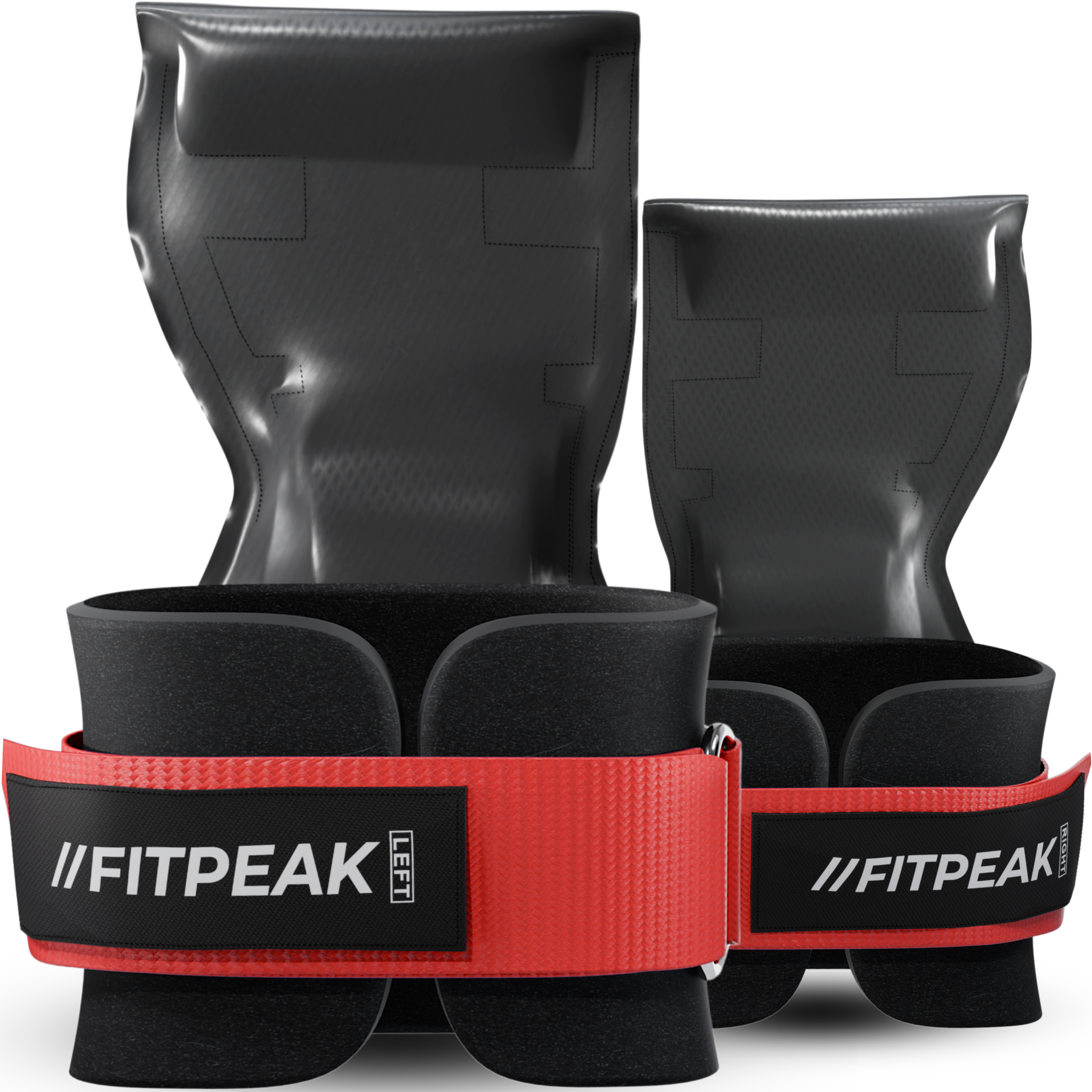【筋トレ初心者必見！】FITPEAK 二ースリーブ/パワーグリップセット FITPEAK パワーグリップ 筋トレ痛くない厚さ1.5倍クッション 品質保証