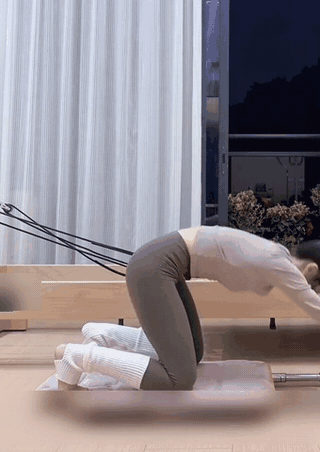 スライドレールで全身を動かす様子