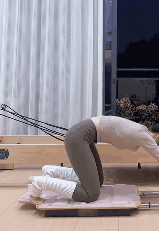 スライドレールで全身を動かす様子